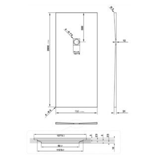 Tissino Giorgio2 Rectangular Shower Tray - Black Slate - Size Option - Image 50