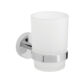 Vado Sirkel Frosted Glass Tumbler And Holder - Chrome