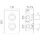 Vado Dx Celsius Square Thermostatic 3 Outlet Concealed Shower Valve Dual Handle - Chrome - Image 2