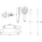 Vado Celsius Exposed 3/4" Thermostatic Shower Valve With Sliding Rail Kit - Chrome - Image 2