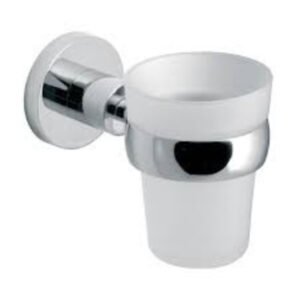 Vado Elements Frosted Glass Tumbler & Holder - Chrome