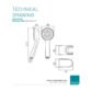 Vado Eris Single Function Shower Handset With Hose & Bracket - Chrome - Image 2