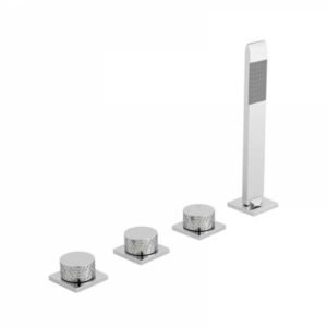 Vado Omika 4 Hole Bath Shower Mixer Tap Without Spout - Chrome