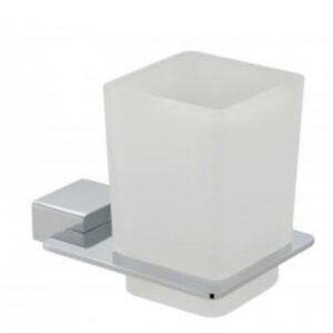 Vado Phase Frosted Glass Tumbler & Holder - Chrome