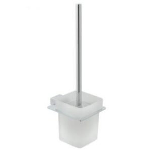 Vado Phase Toilet Brush & Frosted Glass Holder - Chrome