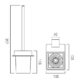 Vado Phase Toilet Brush & Frosted Glass Holder - Chrome - Image 2