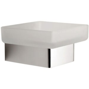 Vado Shama Frosted Glass Soap Dish & Holder - Chrome