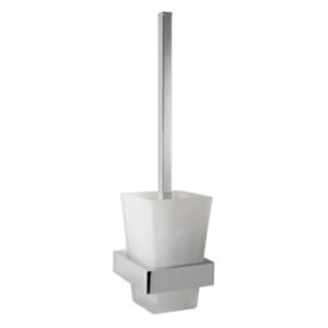 Vado Shama Toilet Brush & Frosted Glass Holder - Chrome
