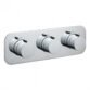 Vado Altitude Horizontal Thermostatic 3 Outlet Concealed Shower Valve Triple Handle With All-Flow Function - Chrome