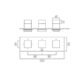 Vado Tablet Notion Trim Kit For Horizontal 3 Outlet, 3 Handle Concealed Thermostatic Shower Valve - Chrome - Image 2
