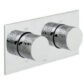 Vado Omika 2 Outlet 2 Handle Horizontal Thermostatic Shower Valve With All Flow Function - Chrome