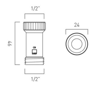 Vado Exposed Shower Outlet 1/2" Double Check Valve - Chrome - Image 2