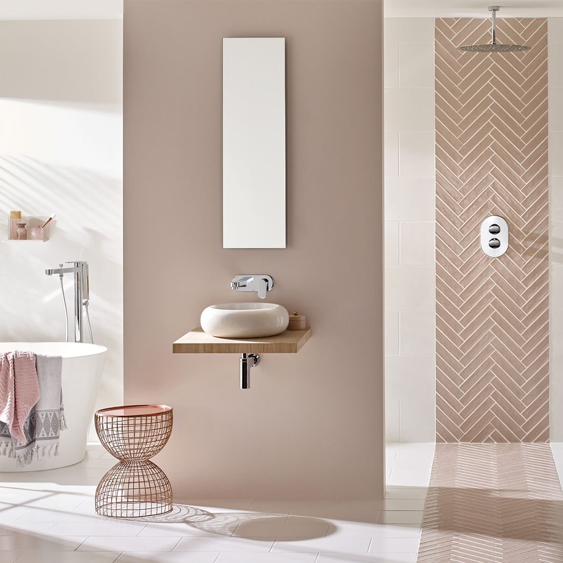 Vado Life 2-Hole Basin Mixer Tap With 230mm Spout And Oval Back Plate Wall Mounted - Chrome - Image 5