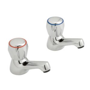 Vado Astra Basin Pillar Taps Pair - With Flow Regulator - Chrome