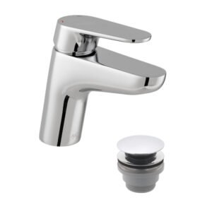 Vado Axces Ava Mono Basin Mixer Tap With Push Basin Waste - Chrome
