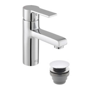 Vado Irlo Mono Basin Mixer Tap With Push Basin Waste - Chrome