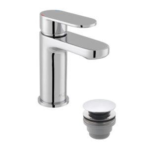 Vado Metiz Mono Basin Mixer Tap With Push Basin Waste - Chrome