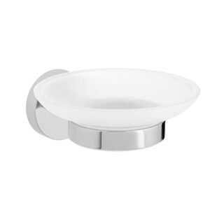 Vado Sirkel Frosted Glass Soap Dish And Holder - Chrome