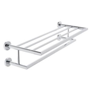 Vado Spa Towel Shelf With Towel Rail - 600mm Long - Chrome