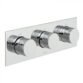 Vado Tablet Omika Trim Kit For Horizontal Concealed 2 Outlet, 3 Handle Thermostatic Shower Valve - Chrome