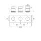 Vado Tablet Omika Trim Kit For Horizontal Concealed 2 Outlet, 3 Handle Thermostatic Shower Valve - Chrome - Image 2