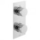 Vado Tablet Vertical Thermostatic 2 Outlet Concealed Shower Valve Dual Knurled Handle - Chrome