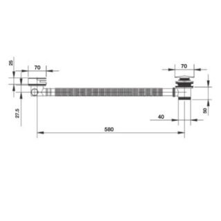 Tissino Alek Round Bath Filler Tap With Clicker Waste And Overflow - Image 2