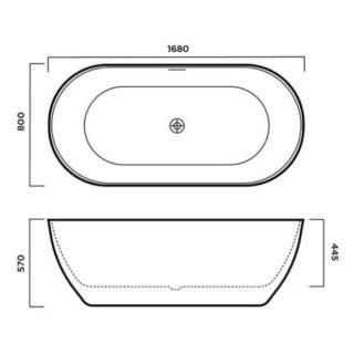 Tissino Angelo Double Ended Freestanding Bath - 1700mm X 800mm - White - Image 2
