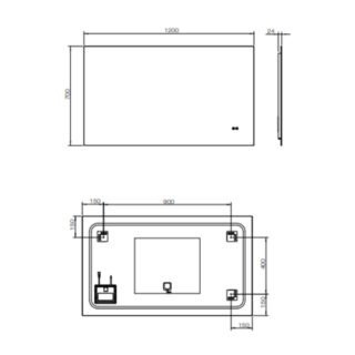 Tissino Cedro Rectangular Backlit Illuminated LED Mirror With De-mister - Image 3