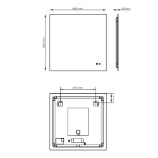 Tissino Cedro Square Backlit Illuminated LED Mirror - 800mm x 800mm - Image 2