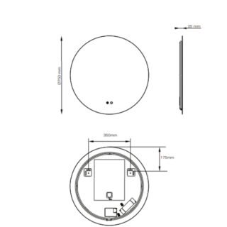 Tissino Cedro Circular Backlit Illuminated LED Mirror - Image 3