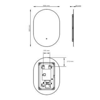 Tissino Cedro Capsule Backlit Illuminated LED Mirror - 600mm x 850mm - Image 2
