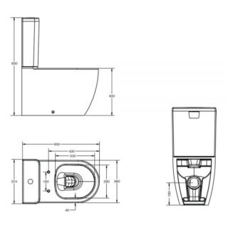 Tissino Davoli Close Coupled Toilet With Cistern And Soft Close Seat, Flush Button - Image 2