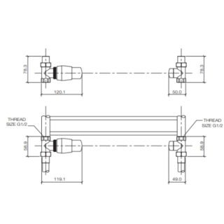 Tissino Hugo Straight Radiator Valves including Thermostatic Head - Image 2