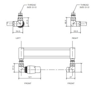 Tissino Hugo Double Angle Radiator Valves including Thermostatic Head - Image 2