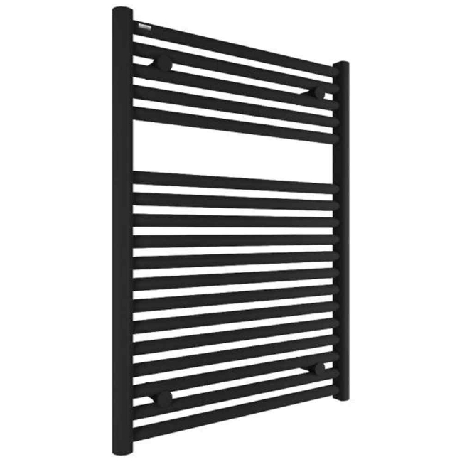 Tissino Hugo2 Vertical Straight Heated Towel Rail – Matt Black - 812mm X 600mm