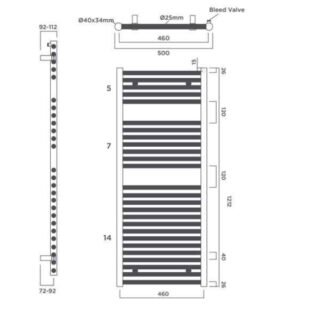 Tissino Hugo2 Vertical Straight Heated Towel Rail - Anthracite - Image 5