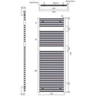 Tissino Hugo2 Vertical Straight Heated Towel Rail - Mont Blanc - Image 8