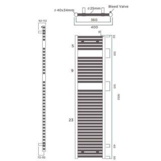 Tissino Hugo2 Vertical Straight Heated Towel Rail - Lusso Grey - Image 10
