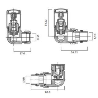 Tissino Hugo2 Double Angled Radiator Valves - Matt Black - Image 2