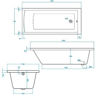 Tissino Lorenzo Single Ended Bath - White - Image 3