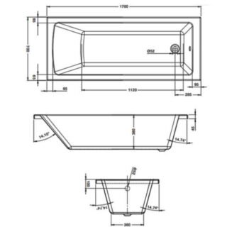 Tissino Lorenzo Eco Single Ended Bath - 1700mm X 700mm - White - Image 2