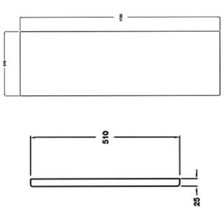Tissino Lorenzo Bath Front Panel - 510/560mm X 1700mm - White - Image 2