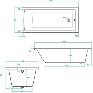 Tissino Lorenzo Premium Single Ended Bath - White - Image 4