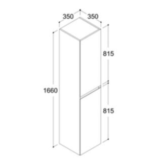 Tissino Mozzano 2-Door Wall Hung Tall Storage Unit - 350mm Wide - Matt Grey - Image 2