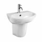 Tissino Nerola Basin With Semi Pedestal - 560mm Wide - 1 Tap Hole - White