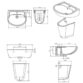 Tissino Nerola Basin With Semi Pedestal - 560mm Wide - 1 Tap Hole - White - Image 2