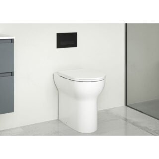 Tissino Nerola Rimless Back To Wall Comfort Height Toilet And Slimline Seat, Hinges - White - Image 4