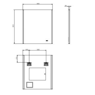 Tissino Netro Rectangular Front Illuminated LED Mirror With De-mister And Double Touch - Matt Black - Image 2