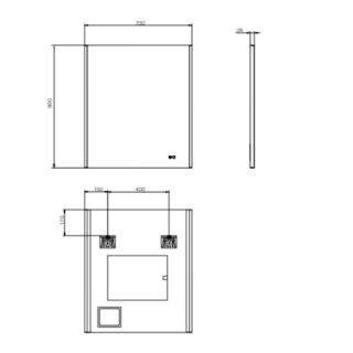Tissino Netro Rectangular Front Illuminated LED Mirror With De-mister And Double Touch - Matt Black - Image 3